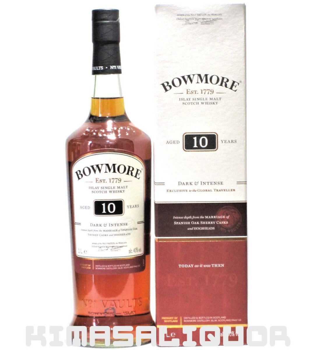 画像1: [特価] ボウモア 10年 ダーク＆インテンス 並行品 箱付き 40度 1000ml (1L) (1)