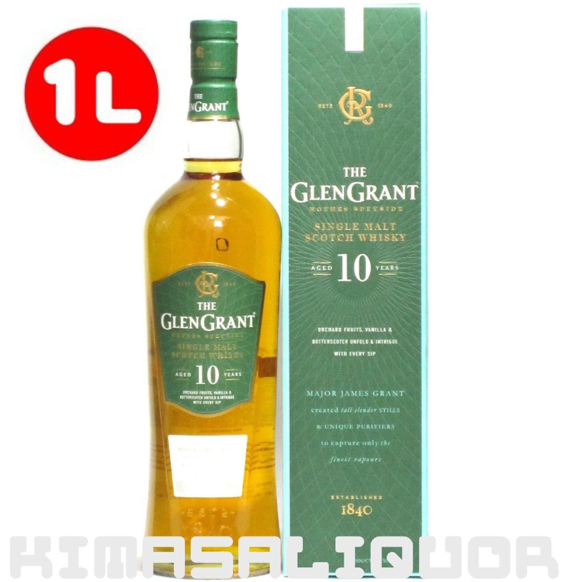画像1: [特価] グレングラント 10年 並行品 箱付き 40度 1000ml (1L) (1)