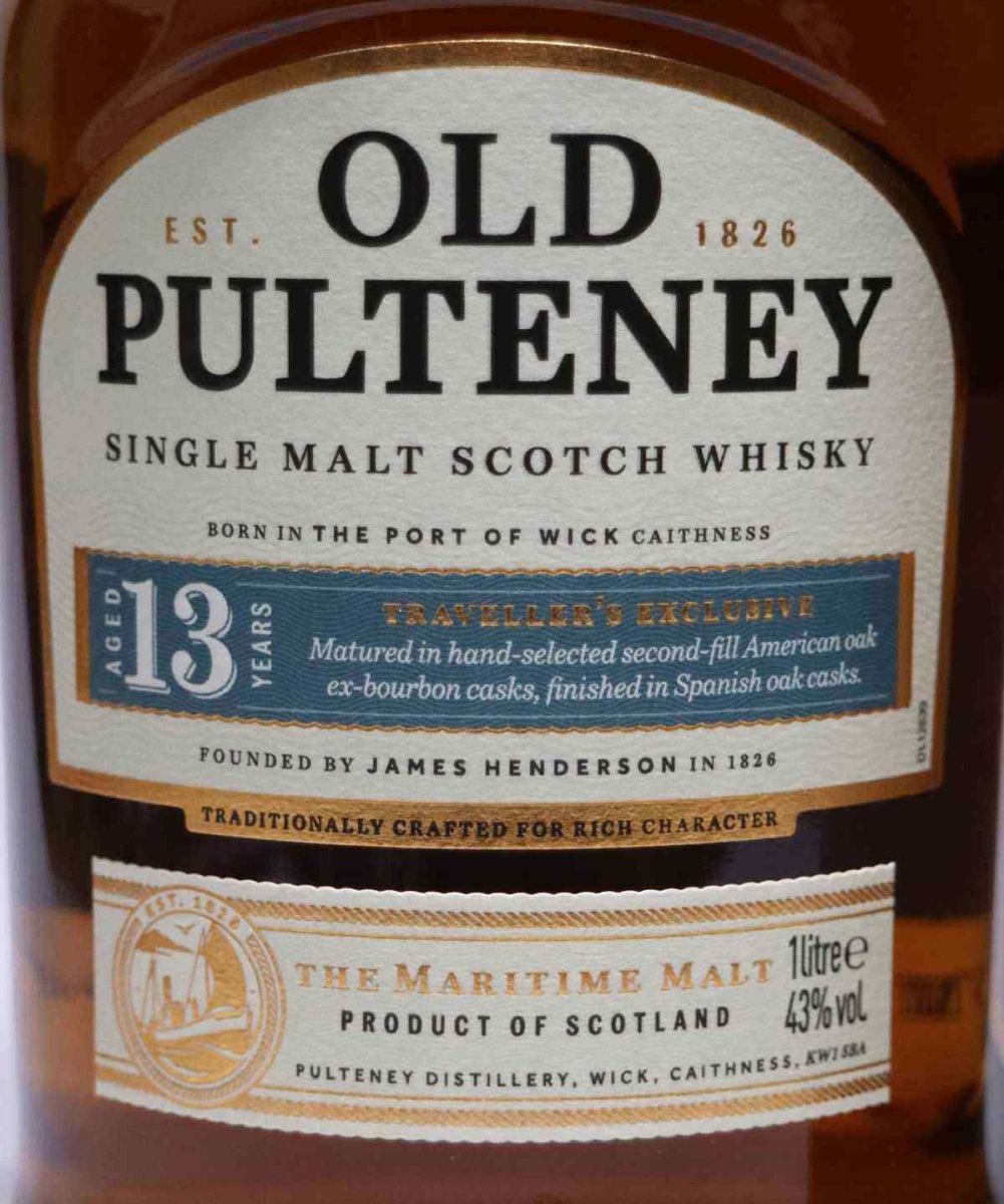 画像2: [特価] オールドプルトニー 13年 並行品 箱付き 43度 1000ml (1L) (2)