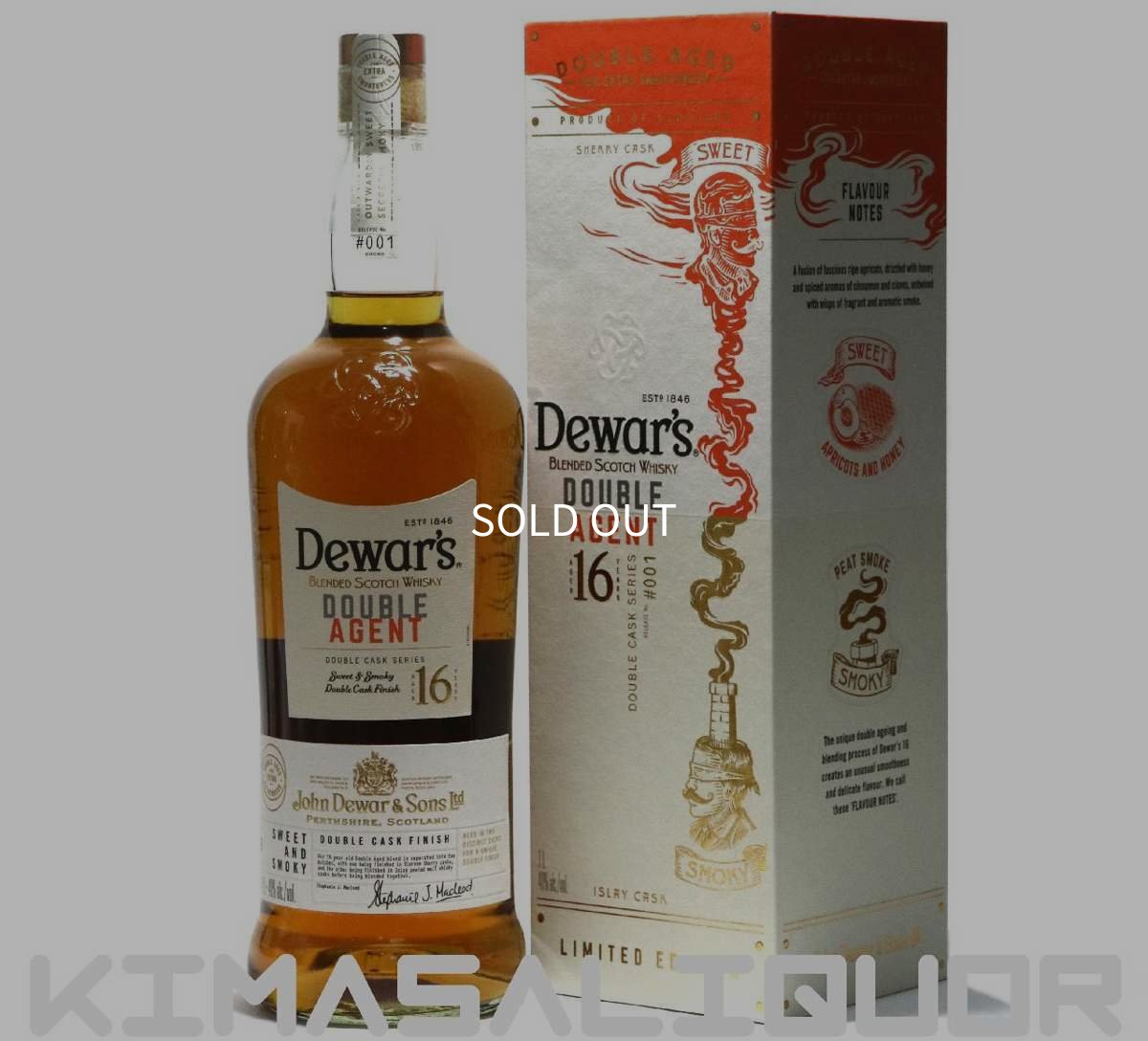画像1: デュワーズ 16年 ダブルエージェント 並行品 箱付き 40度 1000ml (1L) (1)