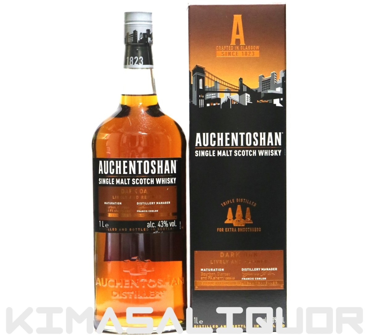 画像1: [数量限定特価] オーヘントッシャン ダークオーク 並行品 箱付き 43度 1000ml (1L) (1)